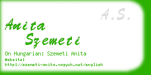 anita szemeti business card